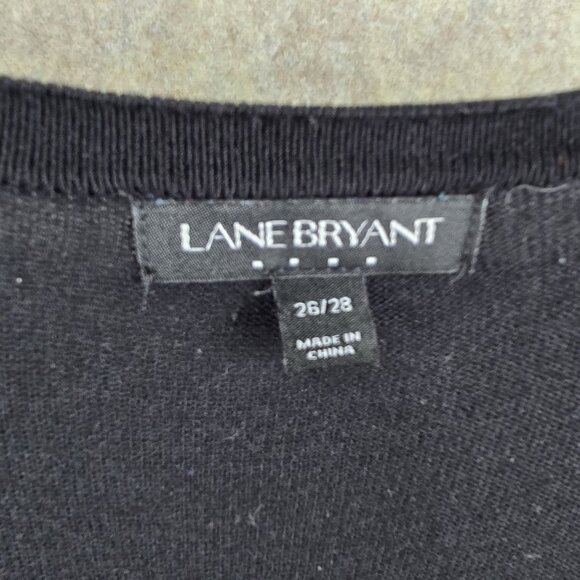 Lane Bryant Womens Open-Front Black Cardigan Sweater Size 26/28 Rayon Blend - Picture 4 of 8